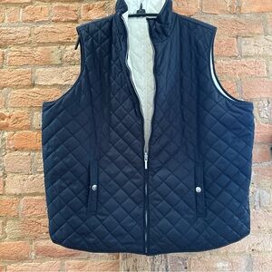 Lauren Ralph‎ Lauren Black/White Reversible Quilted Vest